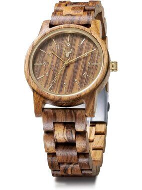 Mens All Brown Analog Unisex Natural Handmade Adjustable Waterproof Wooden Watch